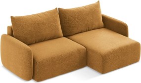 Narancssárga kinyitható-tárolóhelyes sarokkanapé (jobb oldali) Kalena – Makamii