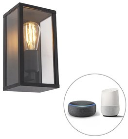 Okos fali lámpa fekete 26 cm IP44 WiFi-vel ST64 - Charlois