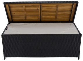 Kerti tárolódoboz/pad, fekete/természetes/krém,BEMUS