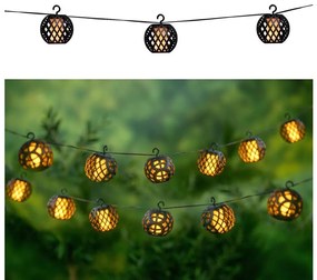 LED napelemes lánc 3,8m 8xLED/1,2V 600 mAh