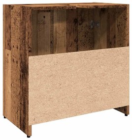 antik fa színű szerelt fa fürdőszobai mosdószekrény 60x33x60 cm