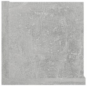 betonszürke szerelt fa CD-tartó fali polc 100 x 18 x 18 cm