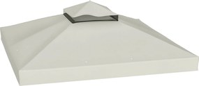 Outsunny Pót Napernyő 3 x 3 m-es Pavilonhoz, vízlepergető Pavilon Tető, Két szintes Pót Fedezék Kert Pavilonhoz, Oxford Szövet Pót Alkatrészek, 370 g/