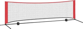 vidaXL Tenisz háló Fekete és piros 301 x 90,5 x 87 cm Poliészter