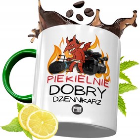 Zöld Bögre Újságírónak Születésnapi Ajándéknak, fényképes nyomattal