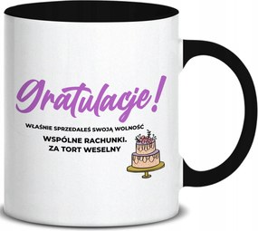 Bögre Fekete Fül Belső Gratulálunk! Közös Számlák Ajándék Esküvő