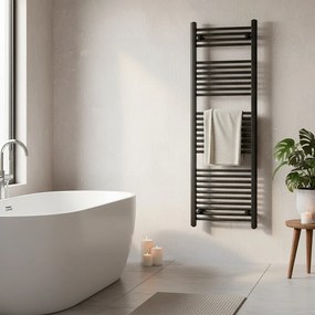 Egyenes törölközőszárító radiátor 1600x600 mm fekete