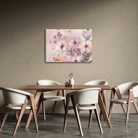 Kép - Művészeti kollázs pillangókkal (70x50 cm)