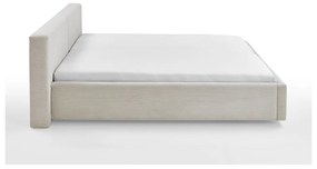 Bézs kárpitozott franciaágy tárolóhellyel ágyráccsal 180x200 cm Cube – Meise Möbel