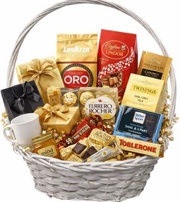 Csemege ajándékkosár 50cmNagy nád dekoráció fonott kosár