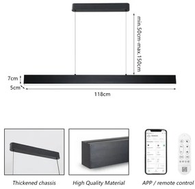 Brilagi - SLEEKLINE SMART LED 40W 230V Wi-Fi fekete dimmelhető csillár+DO