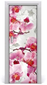 Ajtóposzter öntapadós rózsaszín orchidea 75x205 cm