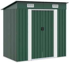 vidaXL zöld fém kerti fészer