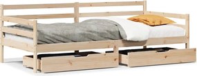 vidaXL fehér tömör fenyőfa kanapéágy fiókkal 80 x 200 cm
