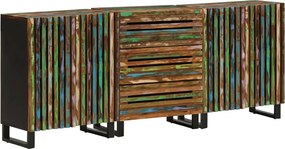 vidaXL 3 db tömör akácfa tálalószekrény 60 x 34 x 75 cm
