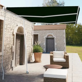 antracitszürke kézzel kihúzható póznás napellenző 350 x 250 cm