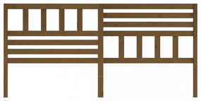 mézbarna tömör fenyőfa ágyfejtámla 206 x 4 x 100 cm