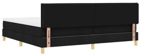 Boxspring ágy matraccal és LED világítással, fekete, 200x200 cm, szövet