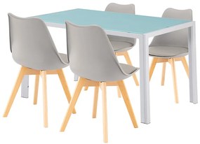 Nuvia 4+1 étkező garnitúra fehér-szürke