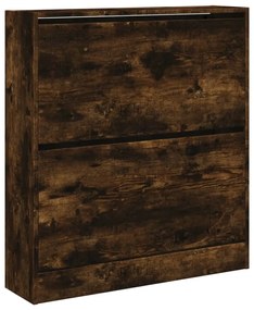 füstös tölgy színű szerelt fa cipőszekrény 80 x 21 x 87,5 cm