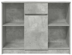 betonszürke szerelt fa tálalószekrény fiókos 101x35x76 cm