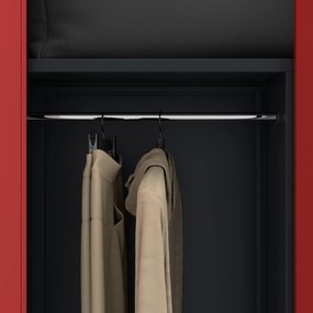 Zárható takarítószekrény DAWID 900 x 1850 x 450 mm, antracit-piros