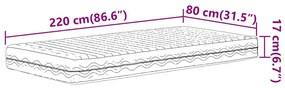 fehér H2/H3 keménységű habmatrac 80 x 220 cm