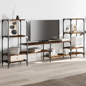 füstös tölgy színű szerelt fa TV-szekrény 206,5 x 28,5 x 95 cm