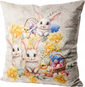 Húsvéti Velúr Dekoratív Párnahuzat 45x45 Húsvét 0382