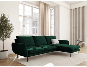 Sötétzöld bársony sarokkanapé (jobb oldali) Vienna – Cosmopolitan Design