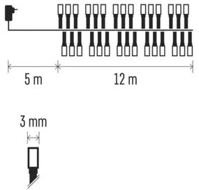 LED Karácsonyi kültéri lánc 600xLED/17m IP44 többszínű