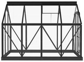 antracitszürke üveg és alumínium melegház 155 x 200,5 x 191 cm