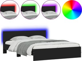 vidaXL fekete ágykeret LED-es matrac nélkül 150 x 200 cm