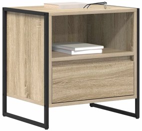 vidaXL Éjjeli asztal fiókkal Sonoma 50 x 39,5 x 50 cm Faanyag