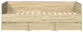 sonoma tölgy kanapéágy fiókkal matrac nélkül 75x190 cm