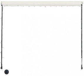feltekerhető krémszínű napellenző LED-del 350 x 150 cm
