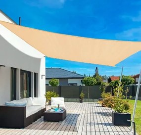 Kerti napvitorla 2x2 m Bézs Négyzet Napellenző árnyékoló
