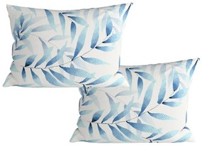 2 db mikroszálas díszpárnahuzat szett KOVENDI 50x70 cm, kék-fehér