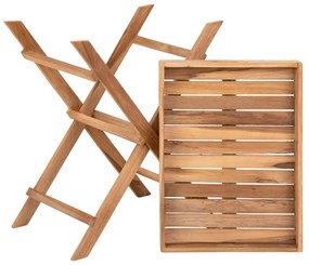 Rendo tálcás kisasztal, teak fa, natúr, 29x39x49,5 cm