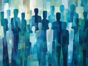 Vászonkép Canvas Absztrakt Emberek Tömeg Közösség Csoport 100x75