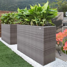 Casaria® Virágtartó 95x27x60 cm szürke - 4 edény