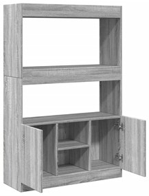 szürke sonoma szerelt fa magasszekrény 92 x 33 x 140 cm