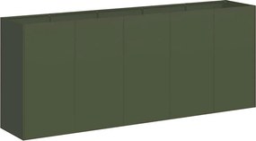 vidaXL ültetvény olajzöld 200x40x80 cm hidegen hengerelt acélból