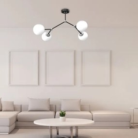 Csillár JOY 4xE14/40W/230V fekete/fényezett króm