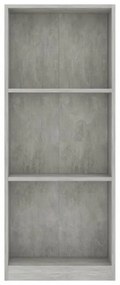 3 szintes betonszürke szerelt fa könyvszekrény 40x24x109 cm