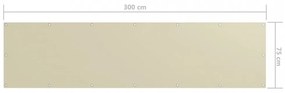 krémszínű oxford-szövet erkélynapellenző 75 x 300 cm