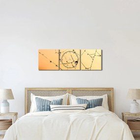 Egy harmatos pókháló képe (órával) (90x30 cm)