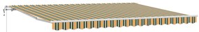 Automatikus Behúzható Napellenző Zöld és Sárga 450x350 cm