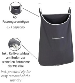 Laundry szürke felakasztható szennyestartó kosár, 65 l - Wenko