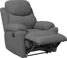 HOMCOM Relax Karosszék Egyszemélyes Fotel 150°-ban Állítható TV Karosszék Alvó Funkcióval Nappaliba Öltözet Szürke 93 x 88 x 102 cm | Aosom